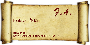 Fuksz Ádám névjegykártya